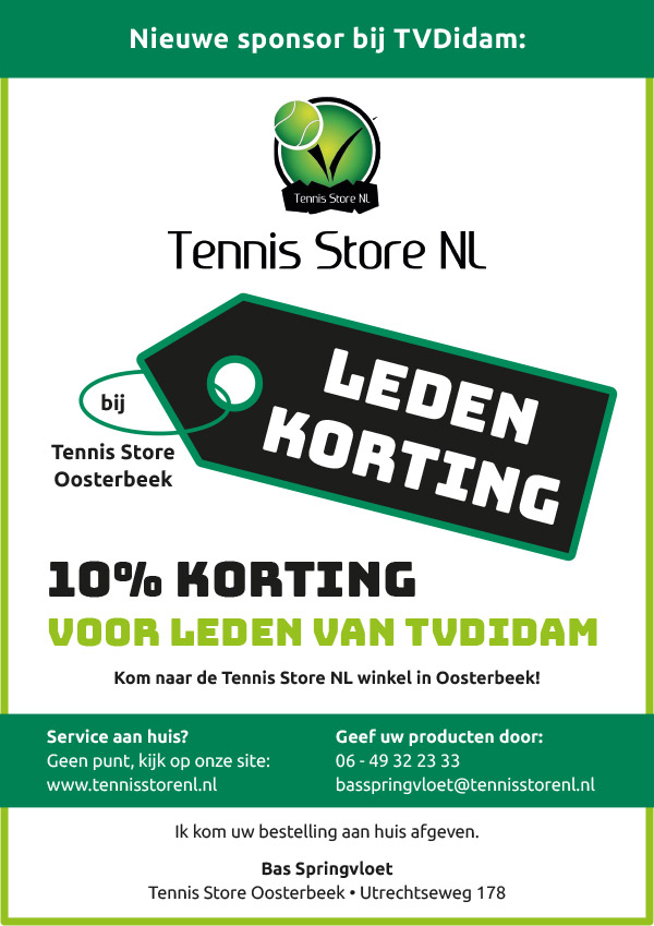 Tennis Store NL Oosterbeek ledenkorting TVDidam